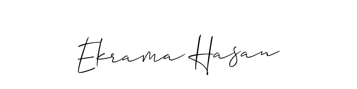 You should practise on your own different ways (Allison_Script) to write your name (Ekrama Hasan) in signature. don't let someone else do it for you. Ekrama Hasan signature style 2 images and pictures png