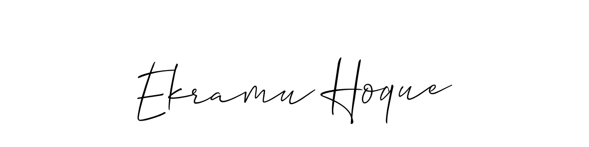 Also You can easily find your signature by using the search form. We will create Ekramu Hoque name handwritten signature images for you free of cost using Allison_Script sign style. Ekramu Hoque signature style 2 images and pictures png
