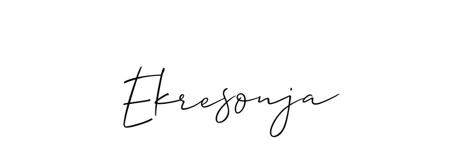 Make a beautiful signature design for name Ekresonja. With this signature (Allison_Script) style, you can create a handwritten signature for free. Ekresonja signature style 2 images and pictures png