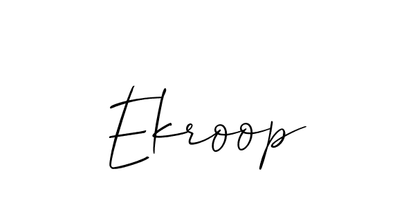 How to make Ekroop name signature. Use Allison_Script style for creating short signs online. This is the latest handwritten sign. Ekroop signature style 2 images and pictures png
