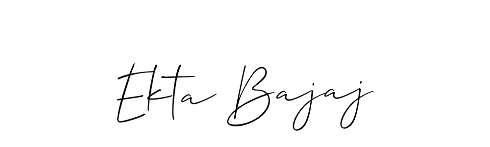 You should practise on your own different ways (Allison_Script) to write your name (Ekta Bajaj) in signature. don't let someone else do it for you. Ekta Bajaj signature style 2 images and pictures png