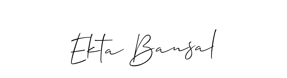 You should practise on your own different ways (Allison_Script) to write your name (Ekta Bansal) in signature. don't let someone else do it for you. Ekta Bansal signature style 2 images and pictures png