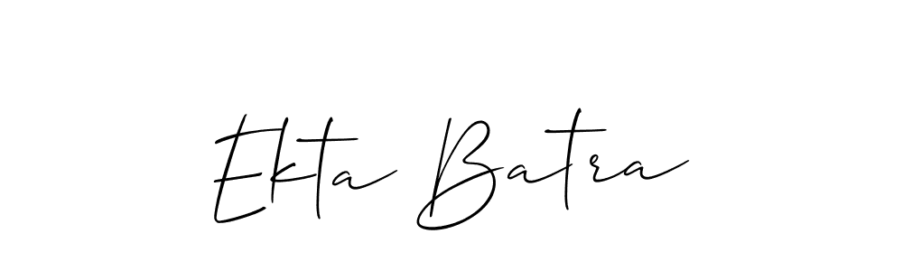 You should practise on your own different ways (Allison_Script) to write your name (Ekta Batra) in signature. don't let someone else do it for you. Ekta Batra signature style 2 images and pictures png