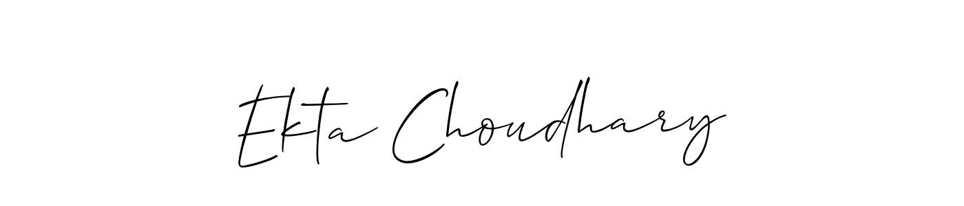 How to make Ekta Choudhary name signature. Use Allison_Script style for creating short signs online. This is the latest handwritten sign. Ekta Choudhary signature style 2 images and pictures png