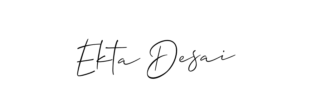 Create a beautiful signature design for name Ekta Desai. With this signature (Allison_Script) fonts, you can make a handwritten signature for free. Ekta Desai signature style 2 images and pictures png