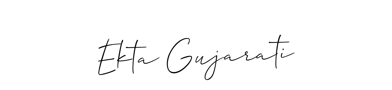 Make a beautiful signature design for name Ekta Gujarati. With this signature (Allison_Script) style, you can create a handwritten signature for free. Ekta Gujarati signature style 2 images and pictures png