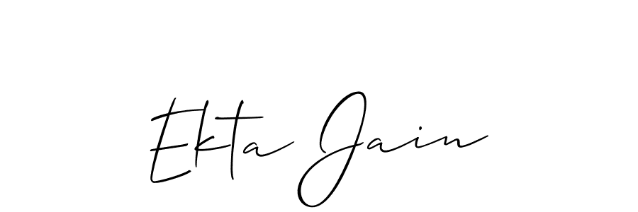 How to make Ekta Jain name signature. Use Allison_Script style for creating short signs online. This is the latest handwritten sign. Ekta Jain signature style 2 images and pictures png