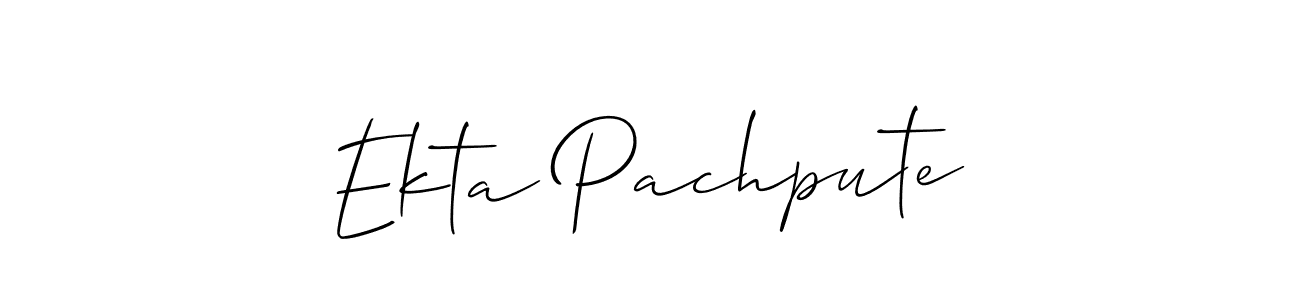 Also we have Ekta Pachpute name is the best signature style. Create professional handwritten signature collection using Allison_Script autograph style. Ekta Pachpute signature style 2 images and pictures png