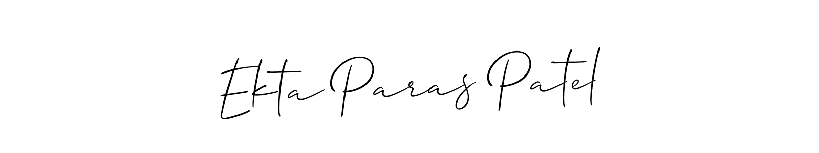 Also You can easily find your signature by using the search form. We will create Ekta Paras Patel name handwritten signature images for you free of cost using Allison_Script sign style. Ekta Paras Patel signature style 2 images and pictures png