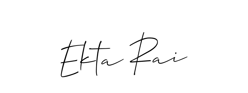 Similarly Allison_Script is the best handwritten signature design. Signature creator online .You can use it as an online autograph creator for name Ekta Rai. Ekta Rai signature style 2 images and pictures png