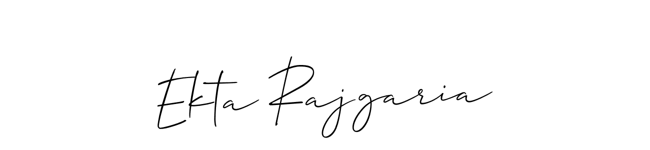 Also we have Ekta Rajgaria name is the best signature style. Create professional handwritten signature collection using Allison_Script autograph style. Ekta Rajgaria signature style 2 images and pictures png