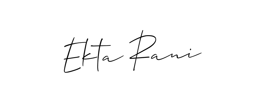 Similarly Allison_Script is the best handwritten signature design. Signature creator online .You can use it as an online autograph creator for name Ekta Rani. Ekta Rani signature style 2 images and pictures png