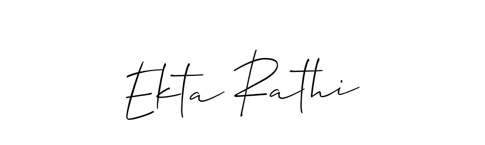 if you are searching for the best signature style for your name Ekta Rathi. so please give up your signature search. here we have designed multiple signature styles  using Allison_Script. Ekta Rathi signature style 2 images and pictures png