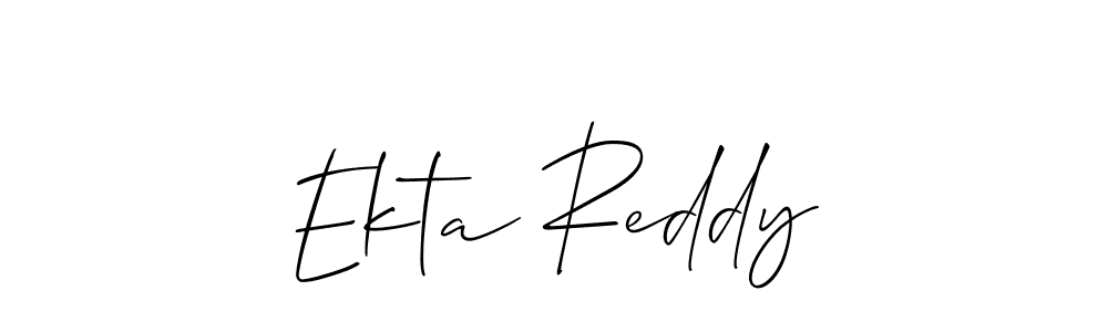 Create a beautiful signature design for name Ekta Reddy. With this signature (Allison_Script) fonts, you can make a handwritten signature for free. Ekta Reddy signature style 2 images and pictures png