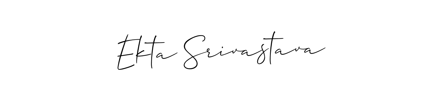 Make a beautiful signature design for name Ekta Srivastava. With this signature (Allison_Script) style, you can create a handwritten signature for free. Ekta Srivastava signature style 2 images and pictures png