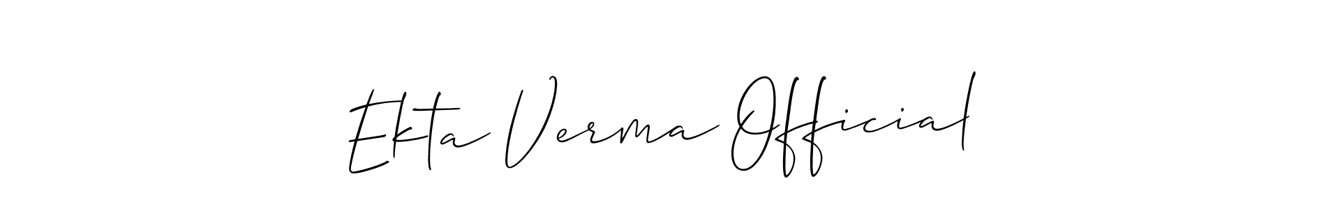 Use a signature maker to create a handwritten signature online. With this signature software, you can design (Allison_Script) your own signature for name Ekta Verma Official. Ekta Verma Official signature style 2 images and pictures png