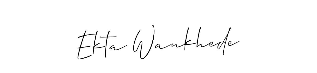 Use a signature maker to create a handwritten signature online. With this signature software, you can design (Allison_Script) your own signature for name Ekta Wankhede. Ekta Wankhede signature style 2 images and pictures png