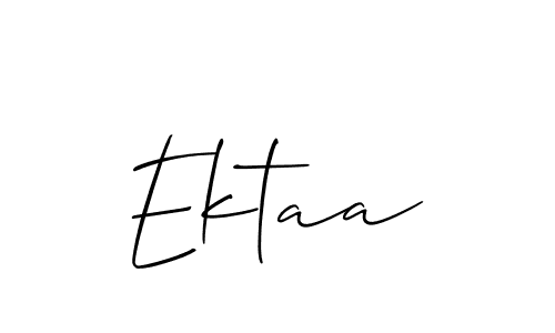 How to make Ektaa signature? Allison_Script is a professional autograph style. Create handwritten signature for Ektaa name. Ektaa signature style 2 images and pictures png