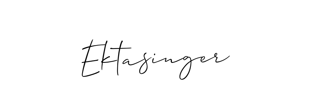Make a beautiful signature design for name Ektasinger. With this signature (Allison_Script) style, you can create a handwritten signature for free. Ektasinger signature style 2 images and pictures png