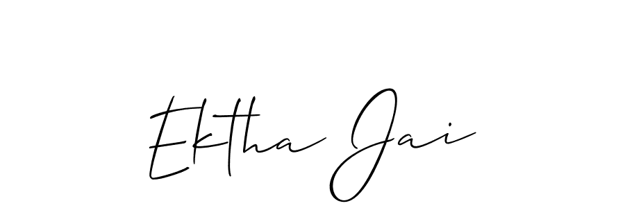 You should practise on your own different ways (Allison_Script) to write your name (Ektha Jai) in signature. don't let someone else do it for you. Ektha Jai signature style 2 images and pictures png