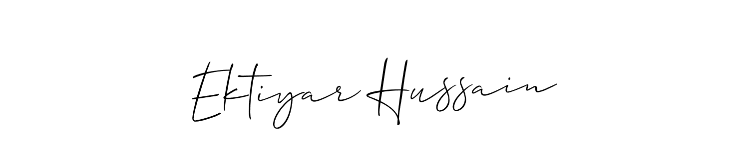 You should practise on your own different ways (Allison_Script) to write your name (Ektiyar Hussain) in signature. don't let someone else do it for you. Ektiyar Hussain signature style 2 images and pictures png