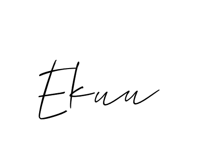 Create a beautiful signature design for name Ekuu. With this signature (Allison_Script) fonts, you can make a handwritten signature for free. Ekuu signature style 2 images and pictures png