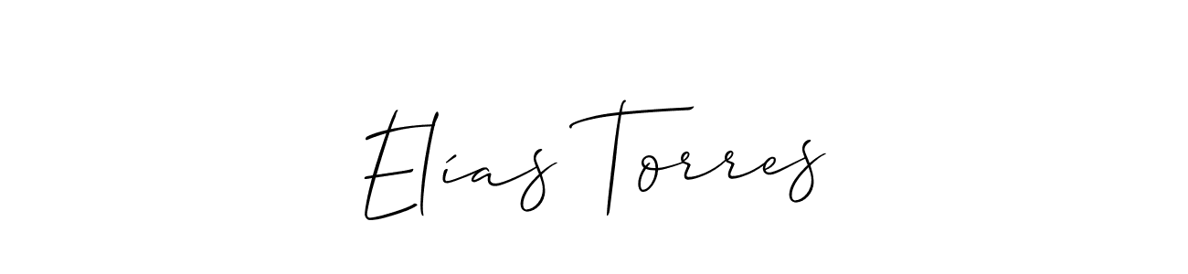 Use a signature maker to create a handwritten signature online. With this signature software, you can design (Allison_Script) your own signature for name Elías Torres. Elías Torres signature style 2 images and pictures png