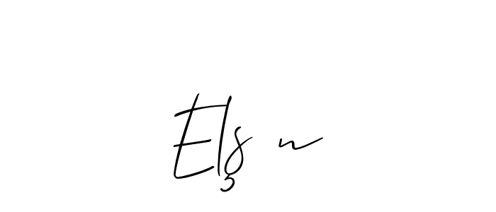 The best way (Allison_Script) to make a short signature is to pick only two or three words in your name. The name Elşən include a total of six letters. For converting this name. Elşən signature style 2 images and pictures png