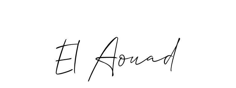 Design your own signature with our free online signature maker. With this signature software, you can create a handwritten (Allison_Script) signature for name El Aouad. El Aouad signature style 2 images and pictures png