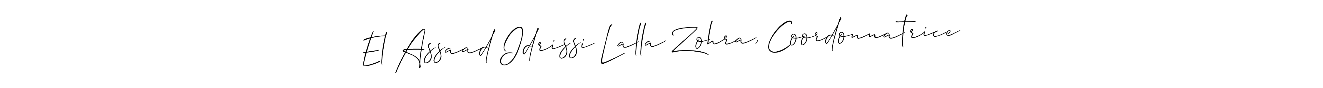 Here are the top 10 professional signature styles for the name El Assaad Idrissi Lalla Zohra, Coordonnatrice. These are the best autograph styles you can use for your name. El Assaad Idrissi Lalla Zohra, Coordonnatrice signature style 2 images and pictures png