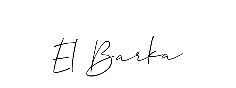 It looks lik you need a new signature style for name El Barka. Design unique handwritten (Allison_Script) signature with our free signature maker in just a few clicks. El Barka signature style 2 images and pictures png