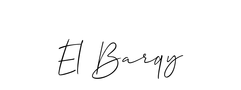 Design your own signature with our free online signature maker. With this signature software, you can create a handwritten (Allison_Script) signature for name El Barqy. El Barqy signature style 2 images and pictures png