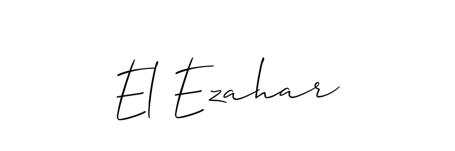 Also we have El Ezahar name is the best signature style. Create professional handwritten signature collection using Allison_Script autograph style. El Ezahar signature style 2 images and pictures png