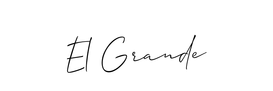 The best way (Allison_Script) to make a short signature is to pick only two or three words in your name. The name El Grande include a total of six letters. For converting this name. El Grande signature style 2 images and pictures png