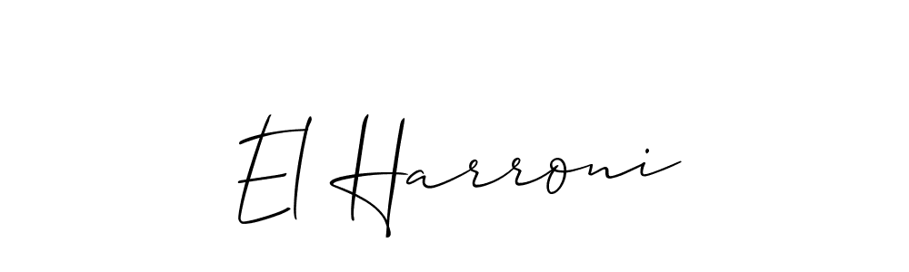 if you are searching for the best signature style for your name El Harroni. so please give up your signature search. here we have designed multiple signature styles  using Allison_Script. El Harroni signature style 2 images and pictures png