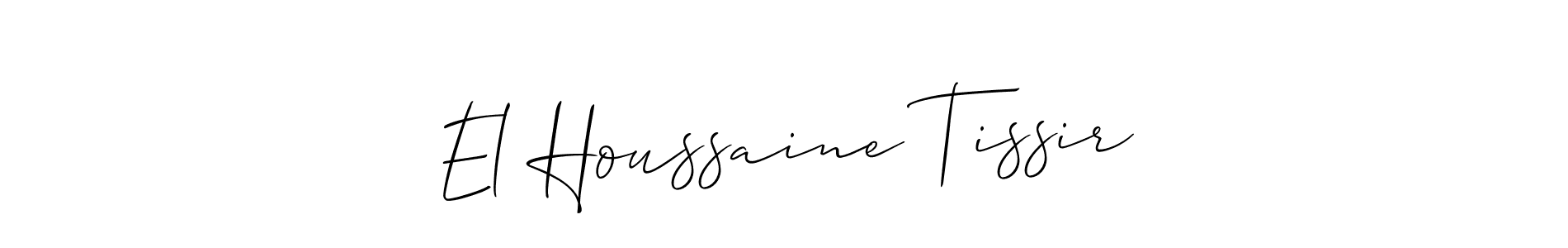 It looks lik you need a new signature style for name El Houssaine Tissir. Design unique handwritten (Allison_Script) signature with our free signature maker in just a few clicks. El Houssaine Tissir signature style 2 images and pictures png