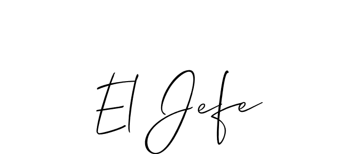 You should practise on your own different ways (Allison_Script) to write your name (El Jefe) in signature. don't let someone else do it for you. El Jefe signature style 2 images and pictures png