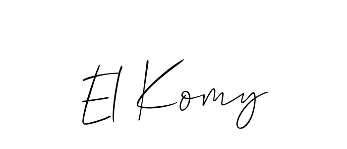 It looks lik you need a new signature style for name El Komy. Design unique handwritten (Allison_Script) signature with our free signature maker in just a few clicks. El Komy signature style 2 images and pictures png