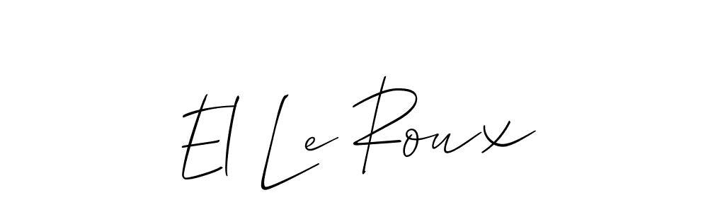 Make a short El Le Roux signature style. Manage your documents anywhere anytime using Allison_Script. Create and add eSignatures, submit forms, share and send files easily. El Le Roux signature style 2 images and pictures png