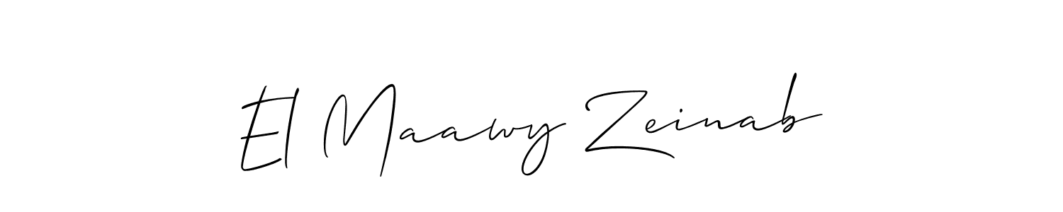 How to make El Maawy Zeinab name signature. Use Allison_Script style for creating short signs online. This is the latest handwritten sign. El Maawy Zeinab signature style 2 images and pictures png