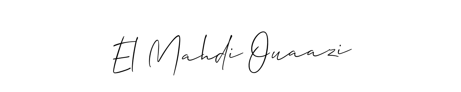 How to make El Mahdi Ouaazi name signature. Use Allison_Script style for creating short signs online. This is the latest handwritten sign. El Mahdi Ouaazi signature style 2 images and pictures png
