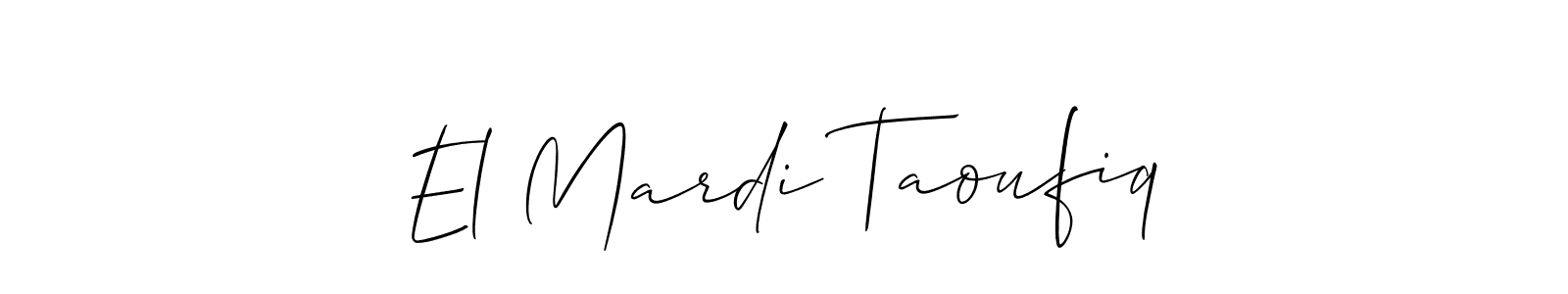 Design your own signature with our free online signature maker. With this signature software, you can create a handwritten (Allison_Script) signature for name El Mardi Taoufiq. El Mardi Taoufiq signature style 2 images and pictures png