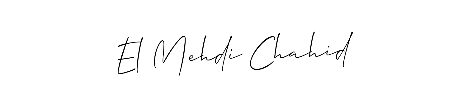 Similarly Allison_Script is the best handwritten signature design. Signature creator online .You can use it as an online autograph creator for name El Mehdi Chahid. El Mehdi Chahid signature style 2 images and pictures png