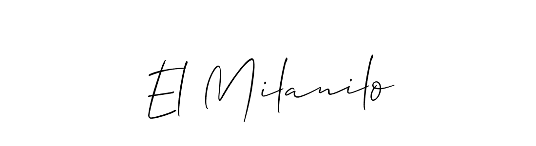 Make a short El Milanilo signature style. Manage your documents anywhere anytime using Allison_Script. Create and add eSignatures, submit forms, share and send files easily. El Milanilo signature style 2 images and pictures png