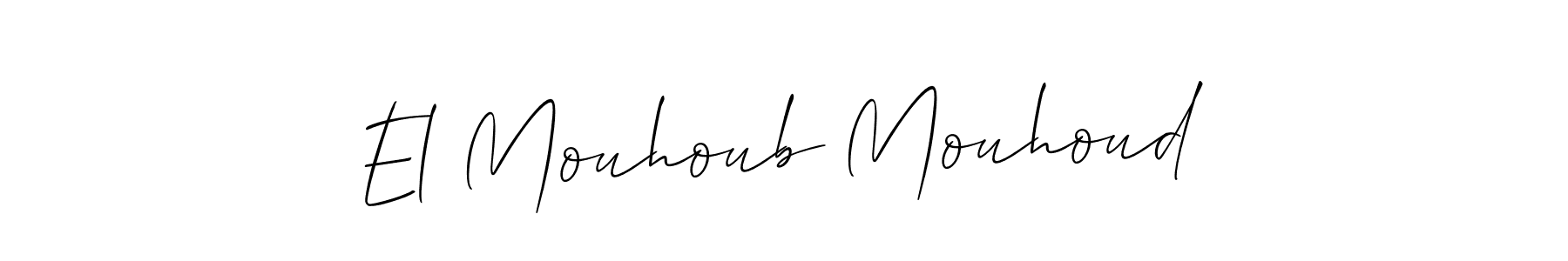 Make a short El Mouhoub Mouhoud signature style. Manage your documents anywhere anytime using Allison_Script. Create and add eSignatures, submit forms, share and send files easily. El Mouhoub Mouhoud signature style 2 images and pictures png