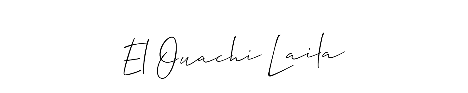 You should practise on your own different ways (Allison_Script) to write your name (El Ouachi Laila) in signature. don't let someone else do it for you. El Ouachi Laila signature style 2 images and pictures png