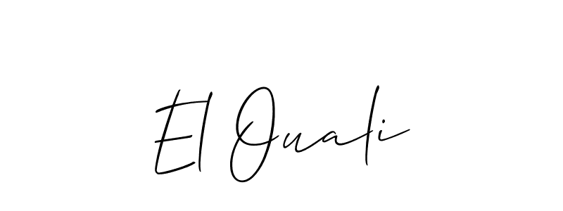 Use a signature maker to create a handwritten signature online. With this signature software, you can design (Allison_Script) your own signature for name El Ouali. El Ouali signature style 2 images and pictures png