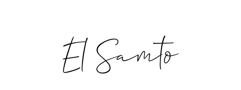 It looks lik you need a new signature style for name El Samto. Design unique handwritten (Allison_Script) signature with our free signature maker in just a few clicks. El Samto signature style 2 images and pictures png