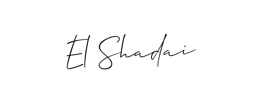 Similarly Allison_Script is the best handwritten signature design. Signature creator online .You can use it as an online autograph creator for name El Shadai. El Shadai signature style 2 images and pictures png