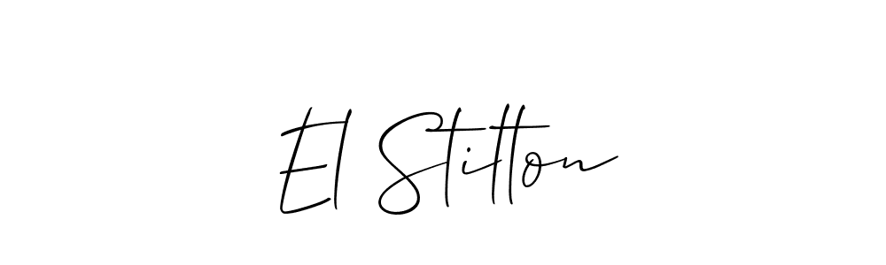 It looks lik you need a new signature style for name El Stilton. Design unique handwritten (Allison_Script) signature with our free signature maker in just a few clicks. El Stilton signature style 2 images and pictures png